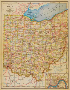 1883 Mappa dello Stato dellOhio.