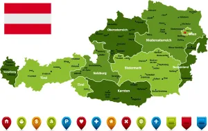 Austria Map Stampe: Austria Map