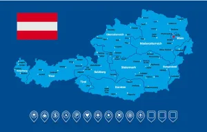 Map Illustrations For Sale Stampe: Austria Map