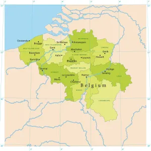 Mappa Vettoriale del Belgio