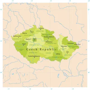 Stampe di Mappa vettoriale dettagliata della Repubblica Ceca. Il file è stato creato il 9 settembre 2011. I colori nel file .eps sono pronti per la stampa (CMYK) Mappa Stampe: Repubblica Ceca Mappa Vettoriale