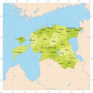 Mappa Vettoriale dellEstonia.