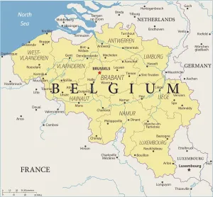 Mappa del Belgio - Vettoriale.