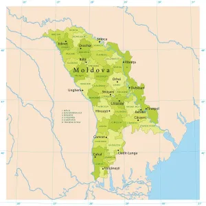 Stampe di Mappa vettoriale dettagliata di alta qualità della Moldavia. Il file è stato creato il 18 ottobre 2011. I colori nel file .eps sono pronti per la stampa (CMYK) Mappa Stampe: Mappa vettoriale della Moldavia.