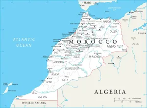 Algeria Stampe: Mappa del Marocco.