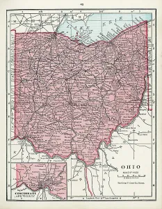 Antique American Cartography Stampe: Map Of Ohio
