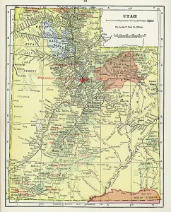 Vintage US Maps Stampe: Map Of Utah