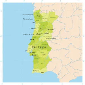 Mappa Vettoriale del Portogallo.