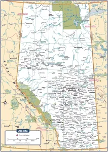 Vector Illustration Map Stampe: Alberta Provincial Map