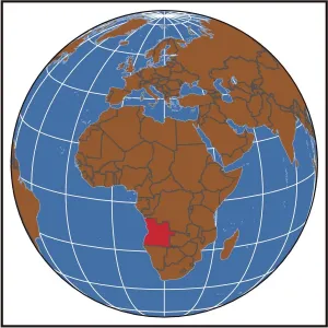 Africa Country Maps Stampe: Angola locator map