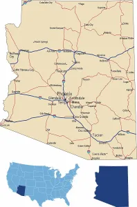 Arizona Road Map Stampe: Arizona road map