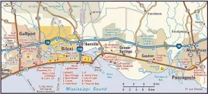 Fine Art Storehouse Maps Stampe: Biloxi area map
