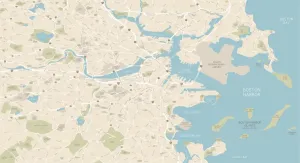 Large Format Maps Stampe: Boston Map