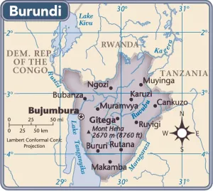 Reference Maps 2011 Edition Stampe: Burundi country map