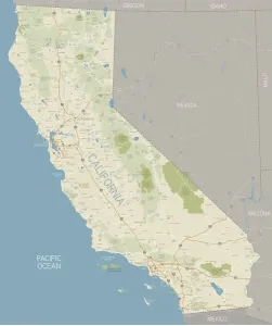 California Road Map Stampe: California Map