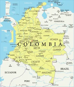 Colombia Stampe: Mappa di Riferimento della Colombia