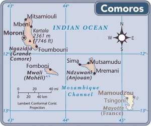 Reference Maps 2011 Stampe: Comoros country map