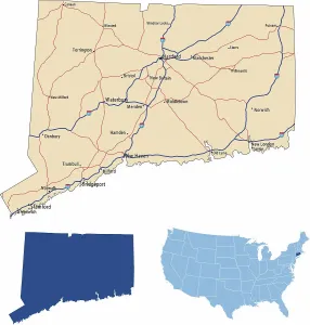 Reference Maps For Design Stampe: Connecticut road map