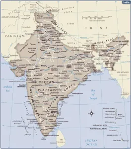 Mappe Di Riferimento Stampe: Mappa del paese India