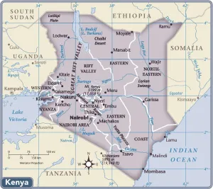 Stampe di Edizione 2011 Mappa Stampe: Mappa del Kenya.