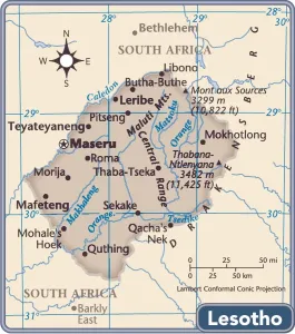 Reference Maps 2011 Stampe: Lesotho country map
