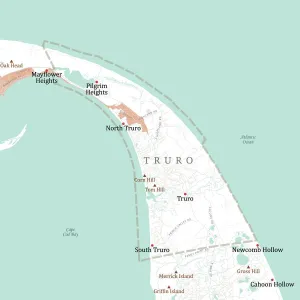 Stampa con cornice : MA Barnstable Truro Vector Road Map Stampa con cornice : MA Barnstable Truro Vector Road Map