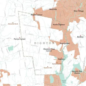MA Bristol Digthon Vector Road Map