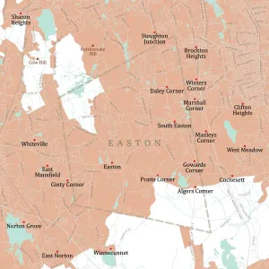 Vector City Maps USA Stampe: MA Bristol Easton Vector Road Map