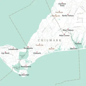 Digital City Maps USA Stampe: MA Dukes Chilmark Vector Road Map