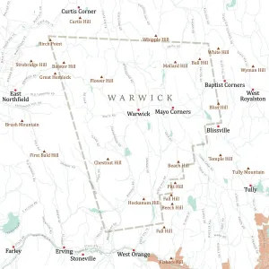 Massachusetts Vector Map Stampe: MA Franklin Warwick Vector Road Map