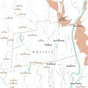 Massachusetts Vector Map Stampe: MA Franklin Whately Vector Road Map