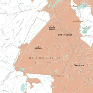 Digital City Maps USA Stampe: MA Middlesex Boxborough Vector Road Map