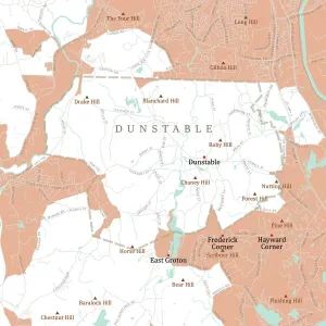 Massachusetts Vector Map Stampe: MA Middlesex Dunstable Vector Road Map