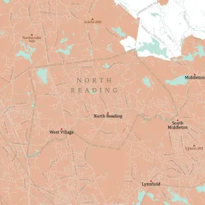 Vector City Maps USA Stampe: MA Middlesex North Reading Vector Road Map