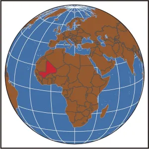 Africa Country Maps Stampe: Mali locator map