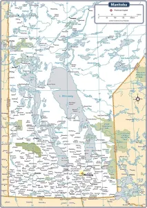 Vector Map Illustration Stampe: Manitoba Provincial Map