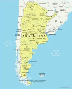 Stampe di Mappa dell'Argentina - Illustrazione vettoriale Argentina Stampe: Mappa dell'Argentina - Vettoriale.