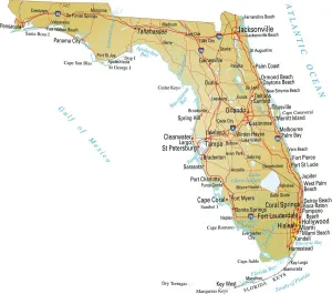 Immagini Correlate Stampe: Mappa della Florida.