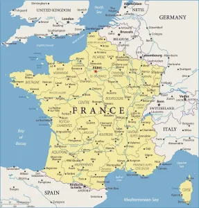 Mappa della Francia - Vettoriale.