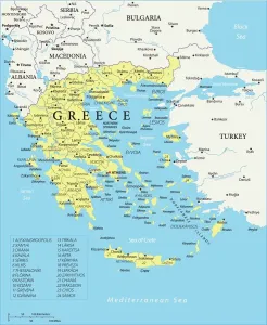 Mappa della Grecia - Vettoriale.