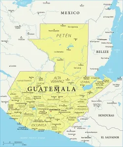 Guatemala Stampe: Mappa del Guatemala - Vettoriale.