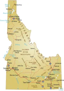 Immagini Correlate Stampe: Mappa dell'Idaho.