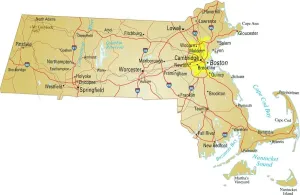 Massachusetts Map Stampe: map of Massachusetts