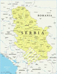 Serbia Stampe: Mappa della Serbia - Vettoriale.