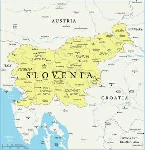 Stampe di Mappa della Slovenia - Illustrazione vettoriale Slovenia Stampe: Mappa della Slovenia - Vettoriale