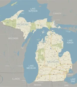 Reference Maps Stampe: Michigan Map