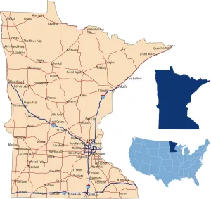Reference Maps For Design Stampe: Minnesota road map