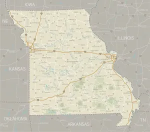 Mappa del Missouri