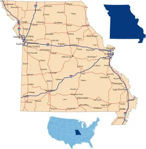 Reference Maps For Design Stampe: Missouri road map