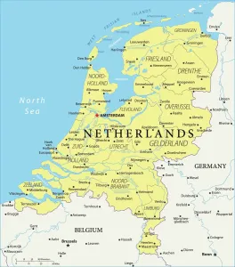 European Country Maps Stampe: Netherlands Reference Map